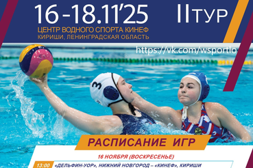 Первенство России по водному поло среди девушек до 16 лет. Второй тур стартует в Киришах.