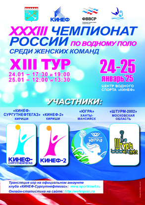 ХХХІІІ Чемпионат России по водному поло среди женских команд  13 тур