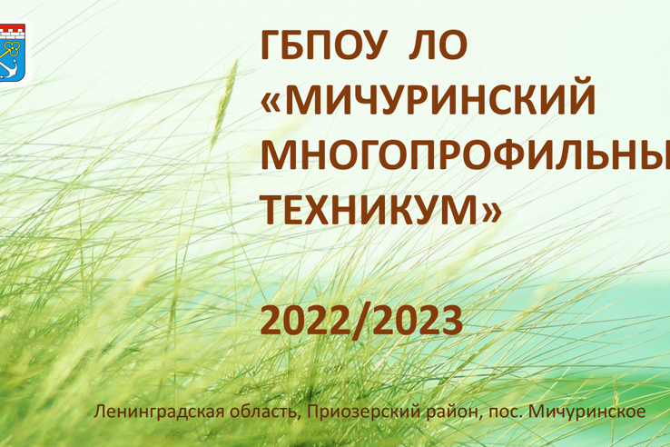 ГБПОУ ЛО «Мичуринский многопрофильный техникум» Образовательные программы 2022/2023
